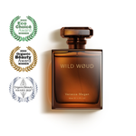 Vanessa Megan Wild Woud Natural Perfume with its award badges