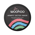 WooHoo Armpit Detox Clay and Silver Mask 50g closed tin on a white background