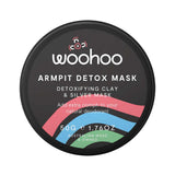 WooHoo Armpit Detox Clay and Silver Mask 50g closed tin on a white background
