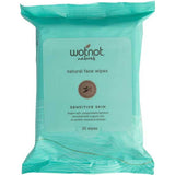 Wotnot Natural Face Wipes Sensitive 25 pack in teal packaging on a white background