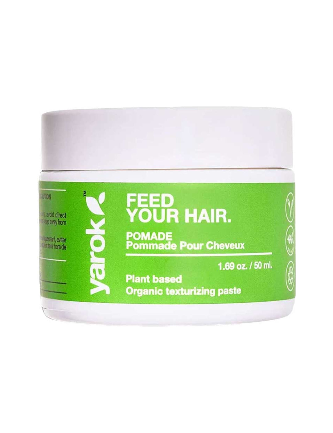 Yarok Feed Your Do Styling Pomade 50ml closed white jar with green label on a white background