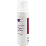 A white bottle of Yes Cleanse Ultra Gentle Intimate Foam Wash Rose 150ml with a pump and pink label—an organic feminine cleanser designed for sensitive skin.