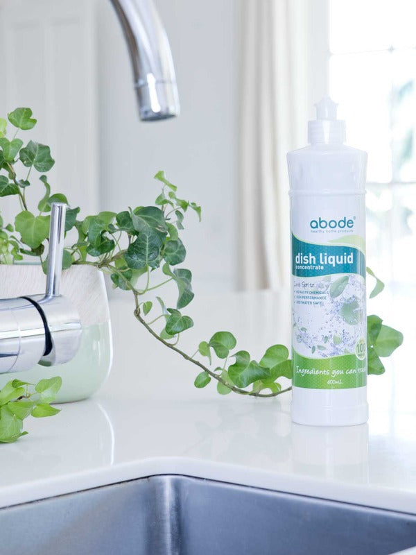 Abode Dishwashing Liquid Lime Spritz in an official Abode lifestyle setting