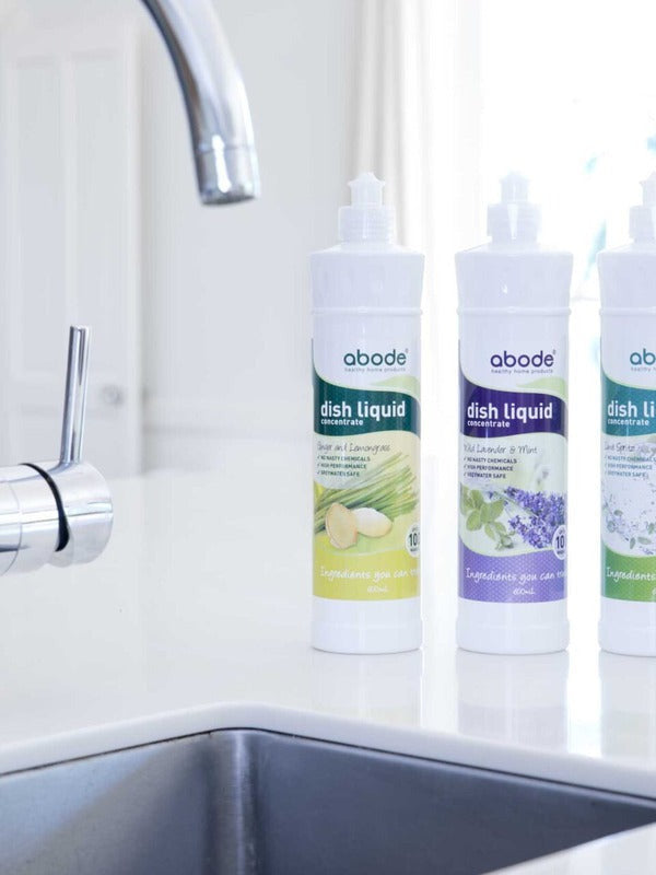 Abode Dishwashing Liquid Zero in an official Abode lifestyle setting