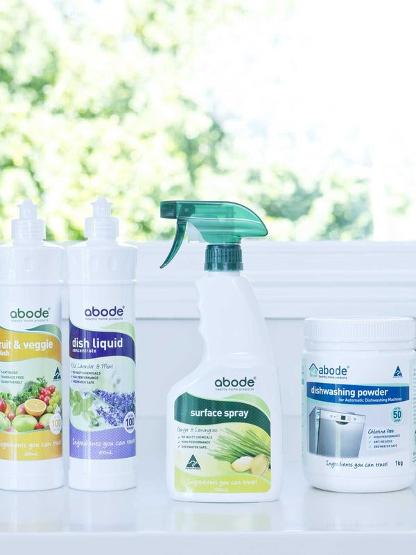Abode Auto Dishwashing Powder in an official Abode lifestyle setting