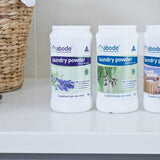 Abode Laundry Powder Zero in an official laundry setting