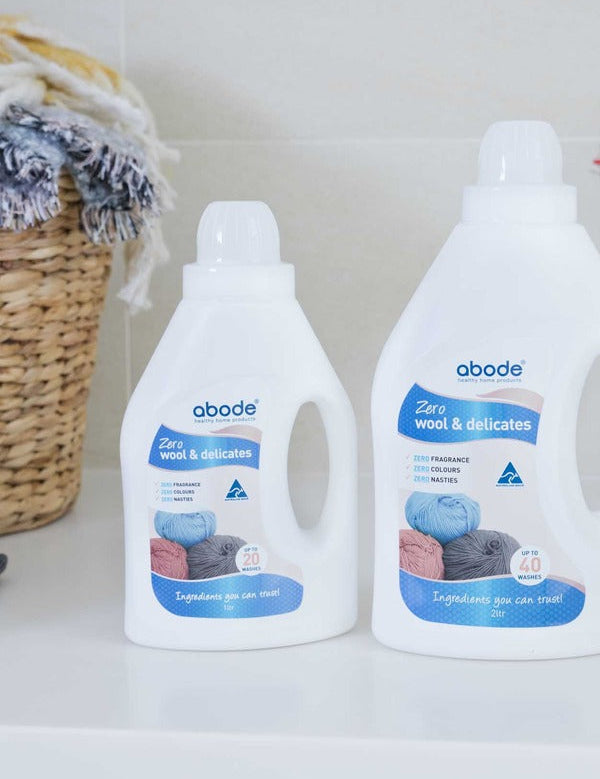 Abode Wool & Delicates Laundry Liquid Zero - Fragrance Free in an official Abode lifestyle setting