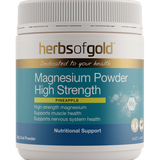 Herbs of Gold Magnesium Powder High Strength 300g tub, pineapple flavour