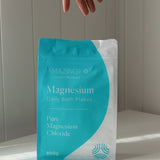 Amazing You Daily Magnesium Flakes in a clean bathroom lifestyle setting