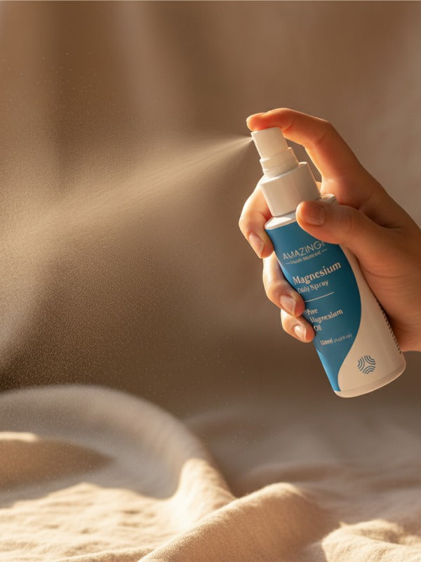 Amazing You Daily Magnesium Spray held in hand