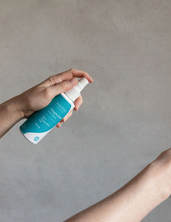 Amazing You Daily Magnesium Spray applied to an arm