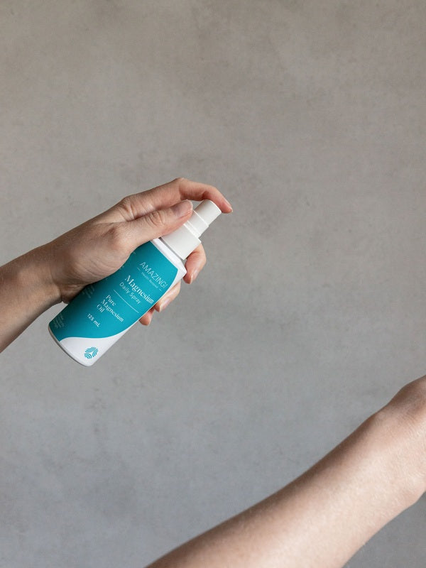 Amazing You Daily Magnesium Spray applied to an arm