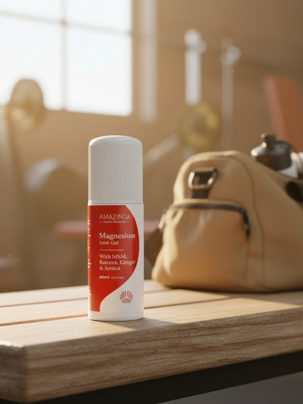 Amazing You Joint Magnesium Gel in a gym lifestyle setting