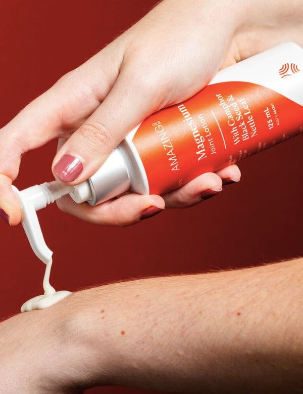 Amazing You Joint Magnesium Lotion applied to an arm