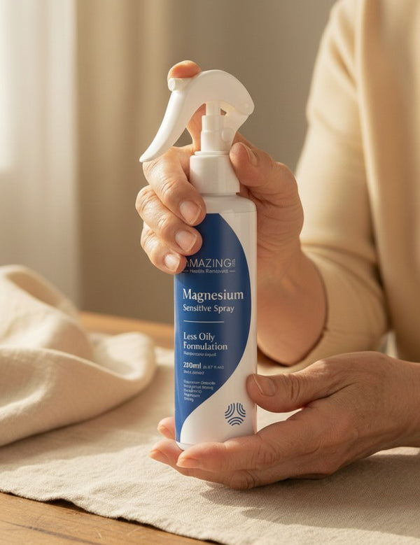 Amazing You Sensitive Magnesium Oil in a bedroom application setting