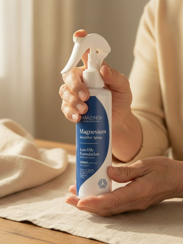 Amazing You Sensitive Magnesium Oil in a bedroom application setting