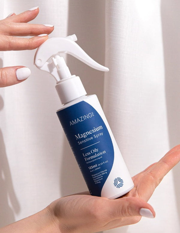 Amazing You Sensitive Magnesium Oil held in hand