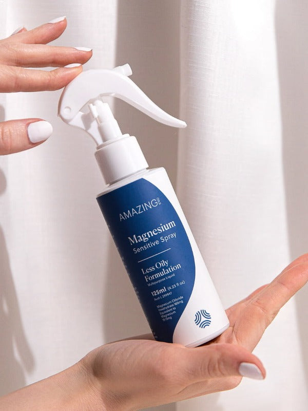 Amazing You Sensitive Magnesium Oil held in hand