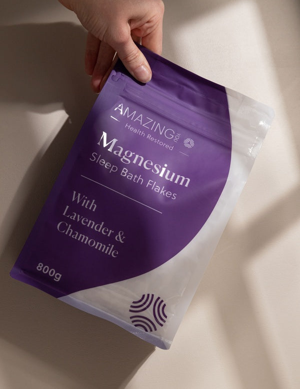 Amazing You Sleep Magnesium Flakes held in hand