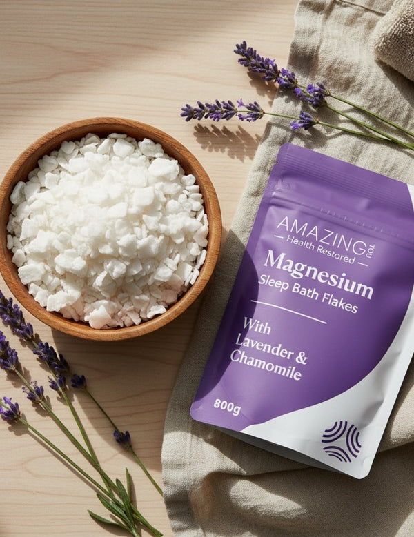 Amazing You Sleep Magnesium Flakes styled with loose flakes
