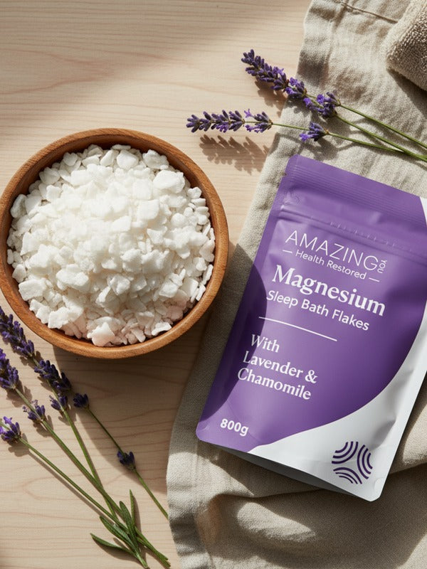 Amazing You Sleep Magnesium Flakes styled with loose flakes