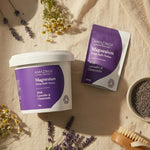 Amazing You Sleep Magnesium Flakes pack and tub flat lay