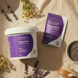 Amazing You Sleep Magnesium Flakes pack and tub flat lay