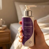 Amazing You Sleep Magnesium Lotion held in hand