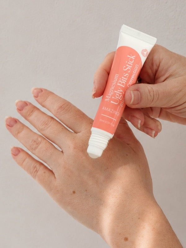Amazing You Ugly Bits Stick applied to skin