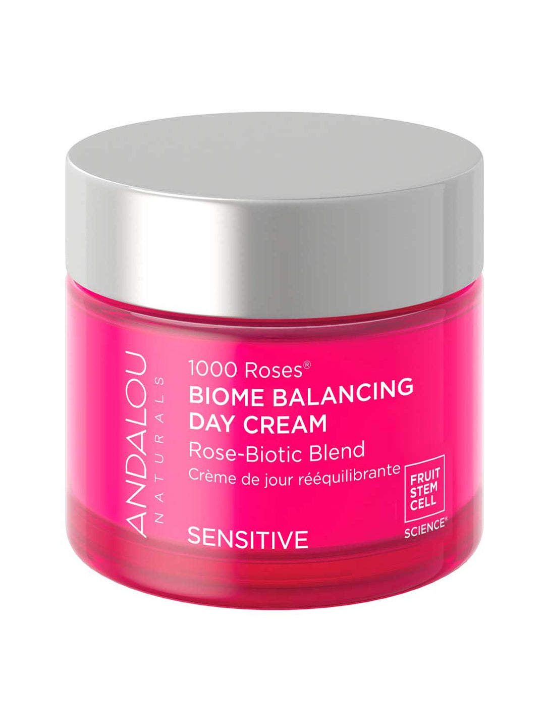 Andalou 1000 Roses Biome Balancing Day Cream 50g front product image on white background