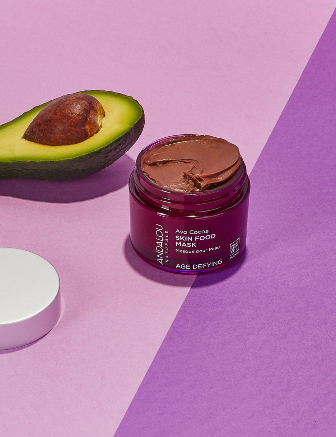 Andalou Age Defying Avo Cocoa Skin Food Mask with fresh avocado