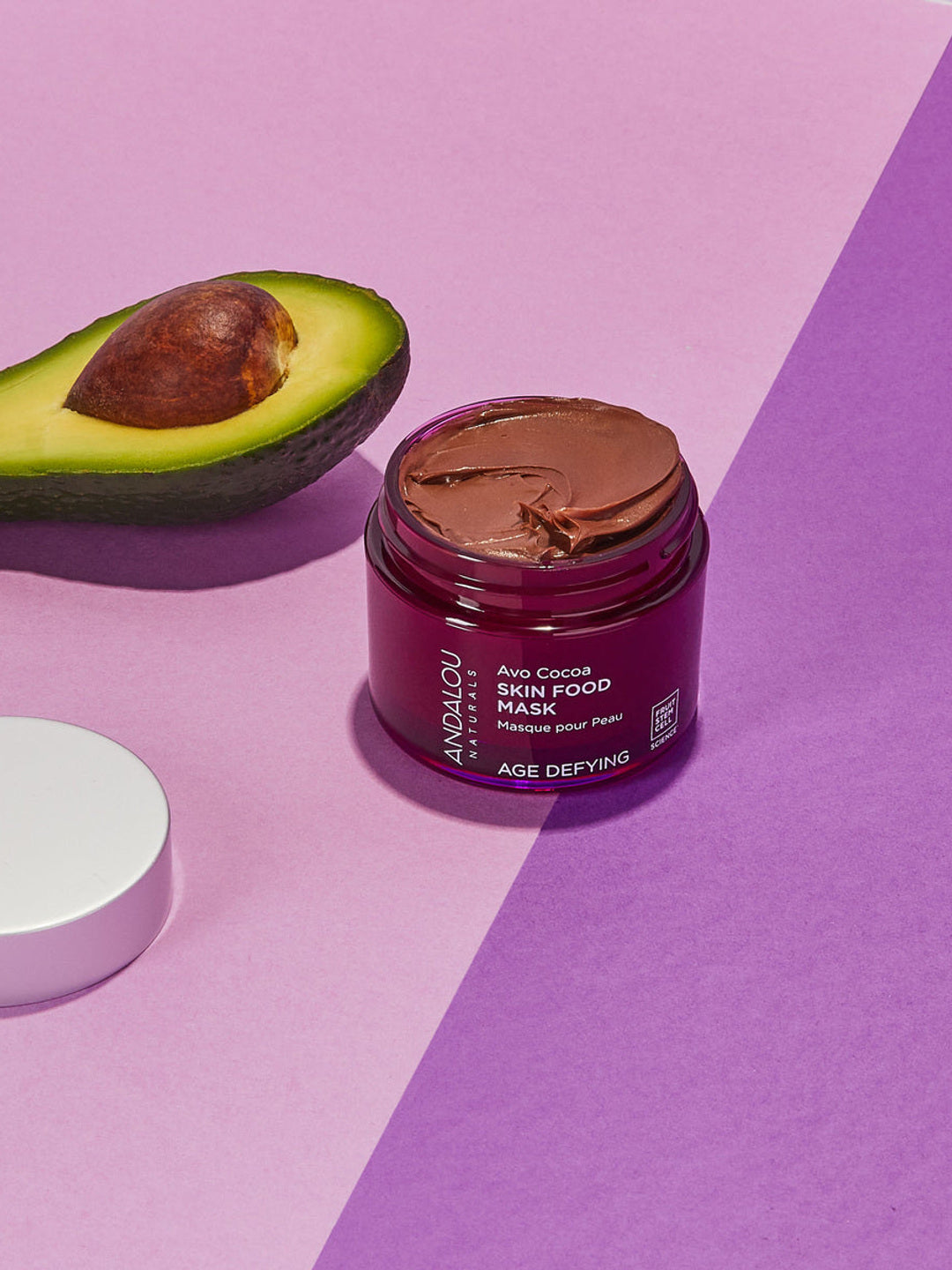 Andalou Age Defying Avo Cocoa Skin Food Mask with fresh avocado