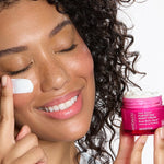 Andalou 1000 Roses Fortifying Night Cream applied to the face