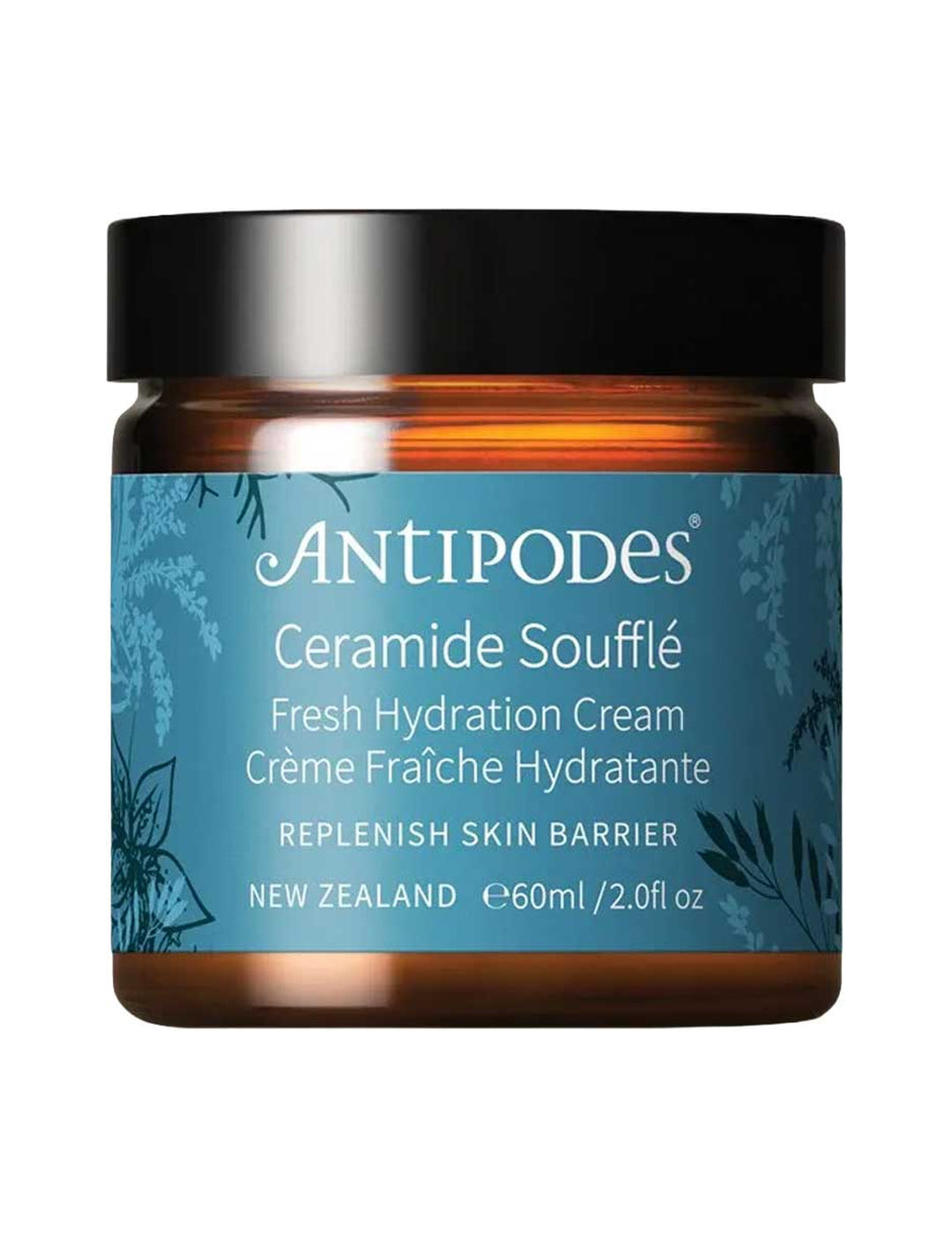 Antipodes Ceramide Soufflé Fresh Hydration Cream with the lid closed on a white background.