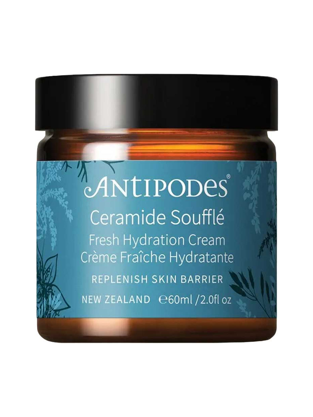 Antipodes Ceramide Soufflé Fresh Hydration Cream with the lid closed on a white background.
