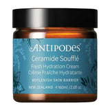 Antipodes Ceramide Soufflé Fresh Hydration Cream with the lid closed on a white background.