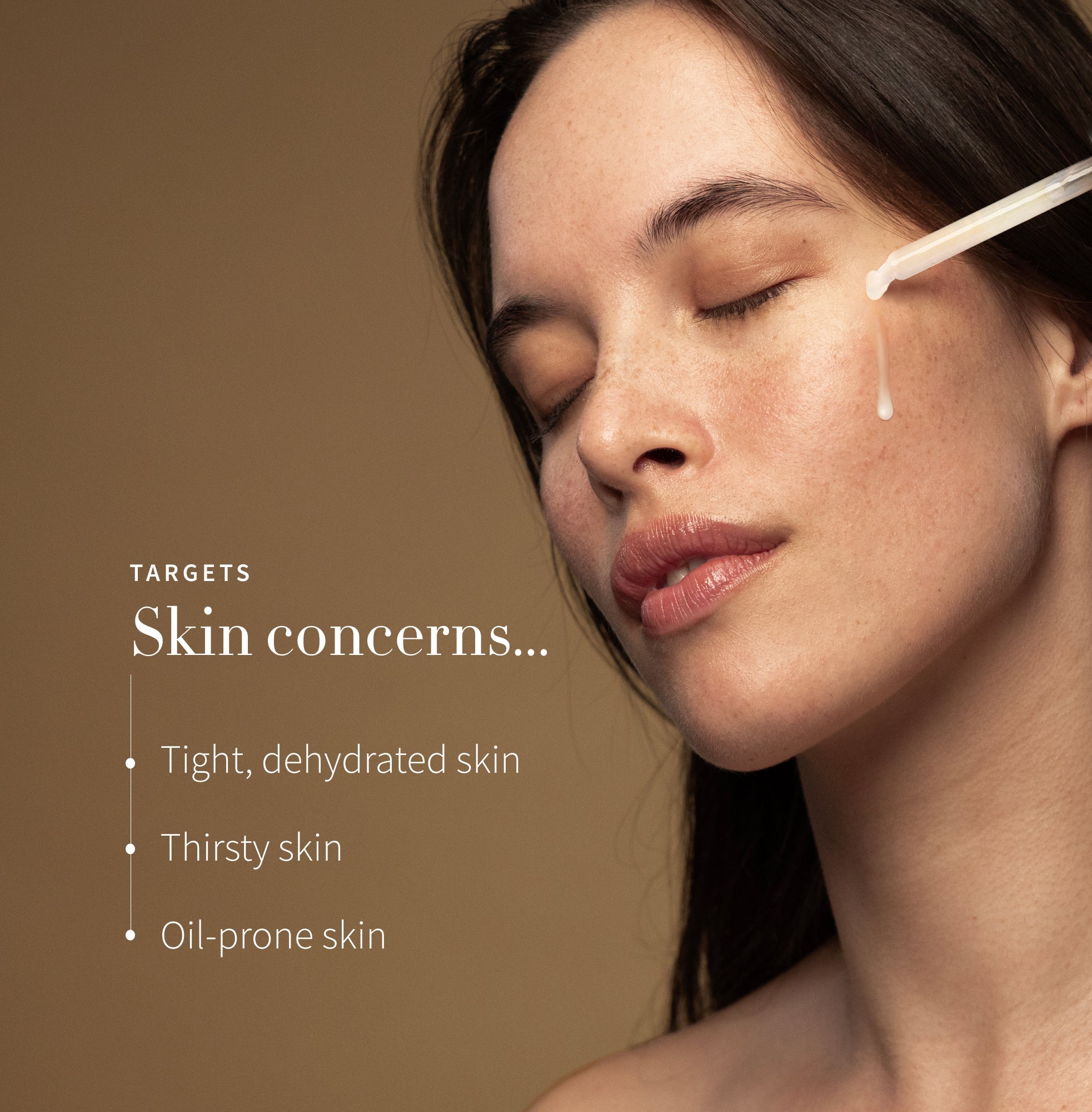 Model applying Antipodes Maya Hyaluronic 72-Hour Hydration Serum