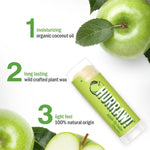 Ingredients and product information for Hurraw! Organic Lip Balm - Apple 4.8g