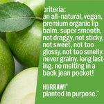 Product standards and certifications for Hurraw! Organic Lip Balm - Apple 4.8g