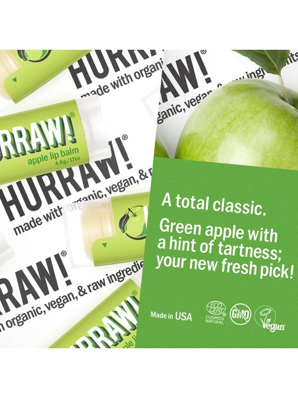 Product and flavour details for Hurraw! Organic Lip Balm - Apple 4.8g