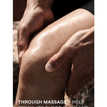 Massage being applied to the leg to help stimulate blood flow and relax muscles