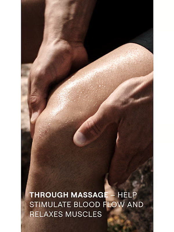 Massage being applied to the leg to help stimulate blood flow and relax muscles