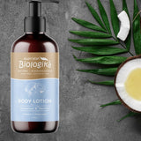 Australian Biologika Coconut & Vanilla Body Lotion 250ml — coconut and vanilla body lotion styled with coconuts