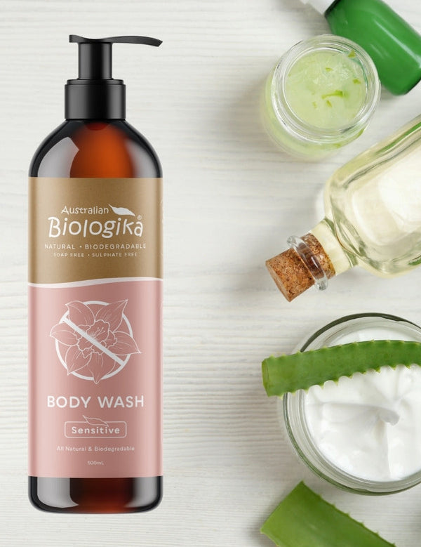 Australian Biologika Body Wash Sensitive 500ml — sensitive body wash styled with gentle botanicals