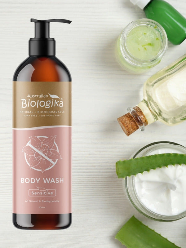 Australian Biologika Body Wash Sensitive 500ml — sensitive body wash styled with gentle botanicals