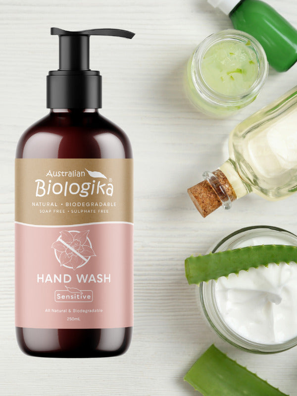 Australian Biologika Sensitive Hand Wash 250ml — sensitive hand wash styled with gentle botanicals