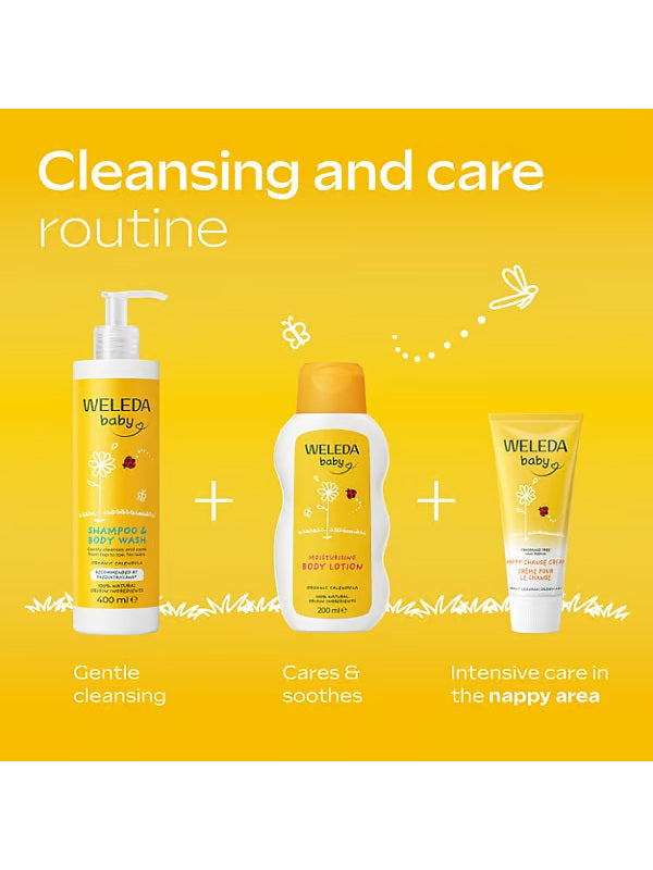 Weleda Calendula baby cleansing and care routine