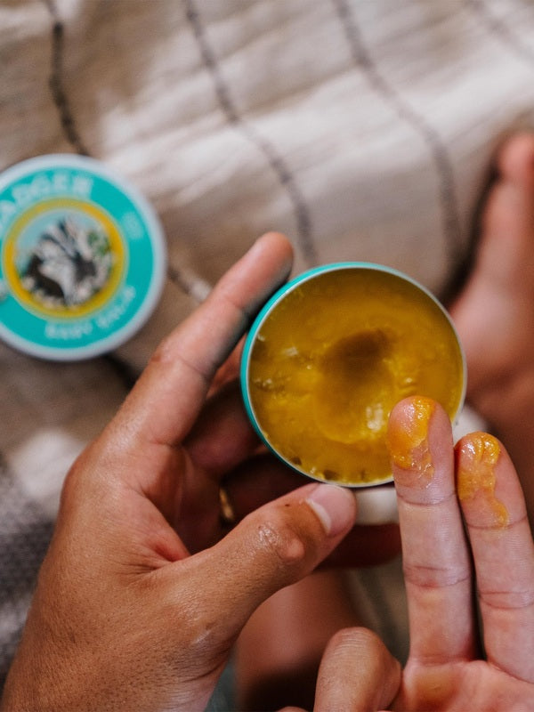 Badger Baby Balm applied during baby care