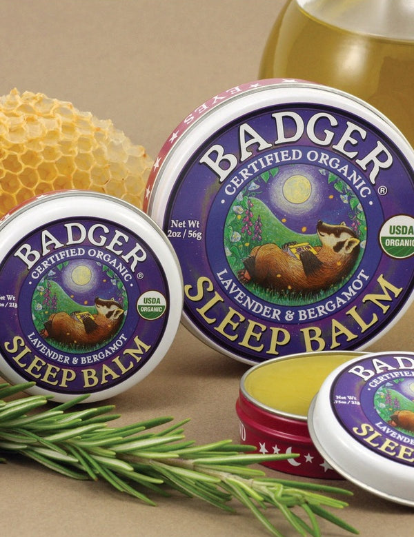 Badger Sleep Balm styled with calming botanical ingredients