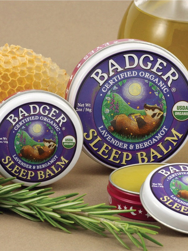 Badger Sleep Balm styled with calming botanical ingredients